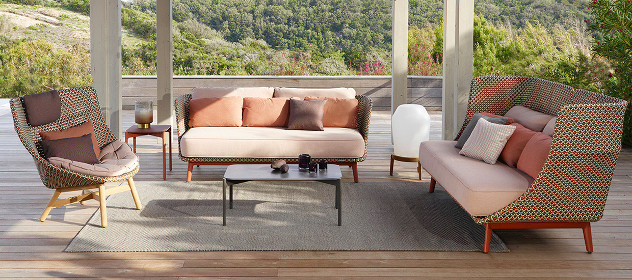 Dedon: Outdoor Sofa Mbarq und Sessel Mbrace